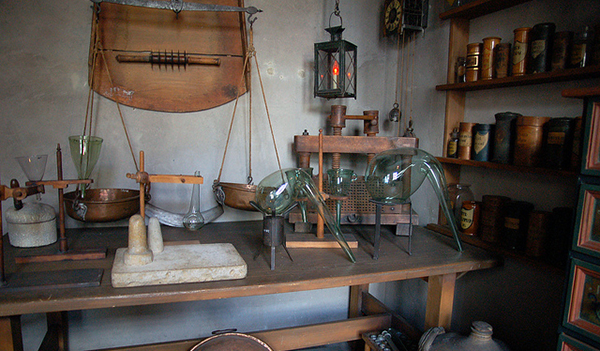 alchemy tools on table