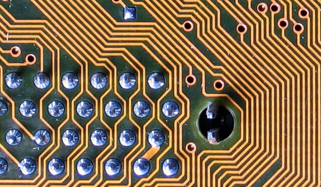 close up of computer chip