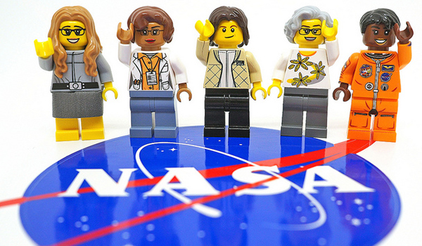 women engineers as Lego pieces on NASA emblem