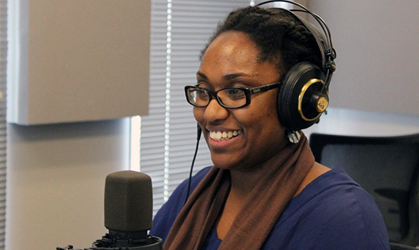 Marcia Chatelain in studio on public radio program “St. Louis on the Air.”