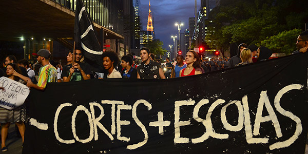 students protest in Brazil