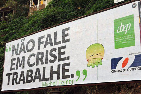 Vomitaço in an outdoor ad in Bahia, Brazil. Source: Mídia Ninja