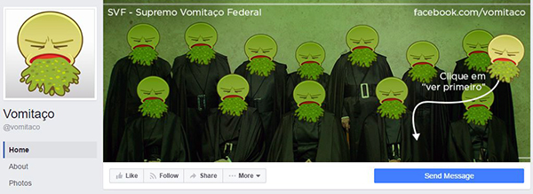 Vomitaço fanpage on Facebook. Source: https://www.facebook.com/vomitaco/?fref=ts