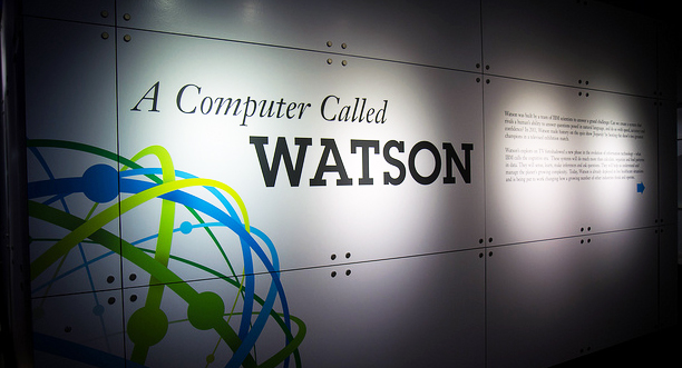 A computer called Watson graphic on wall