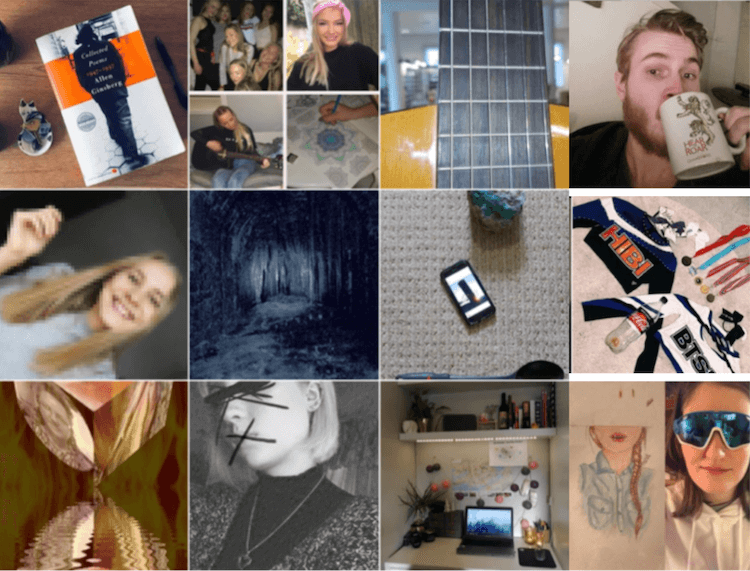 Photo grid of #SelfieUnselfie Project images
